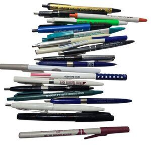 Assorted Advertising Promotional Pens Lot Of 20 Assorted Colors Some Novelty